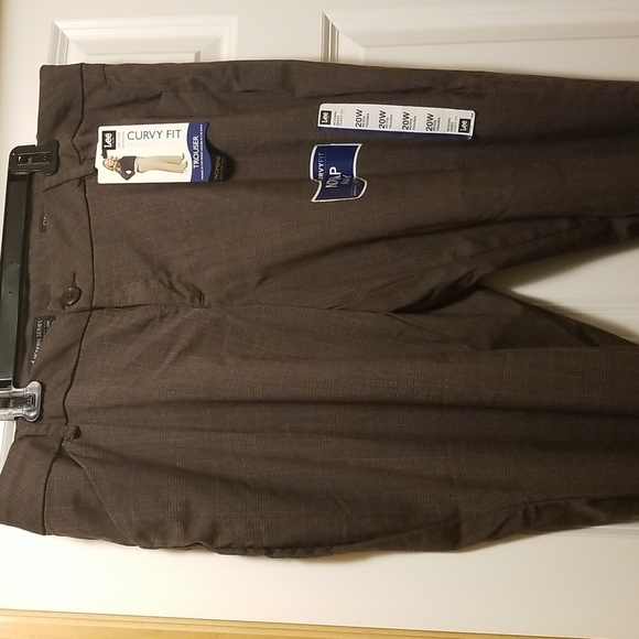 NWT 20WP Lee Brown Plaid Dress Pants - Picture 3 of 8